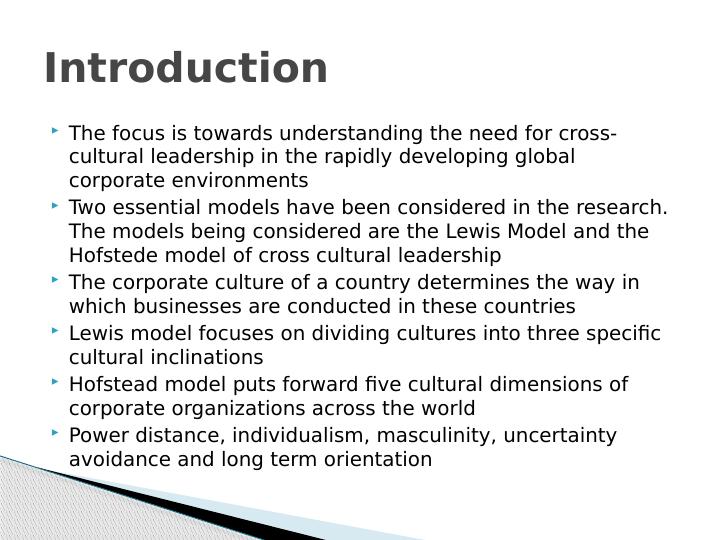 Cross Cultural Leadership Importance of Cultural Inclusivity in Global