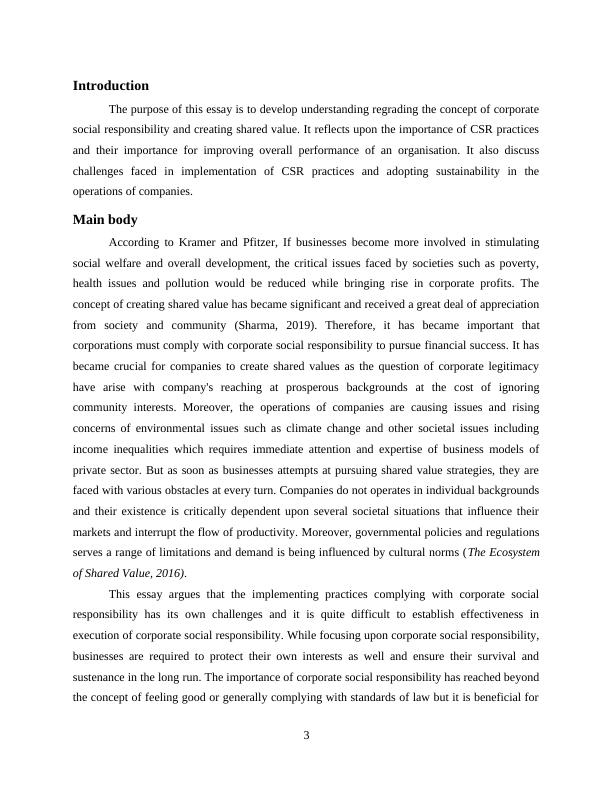 what is shared value essay