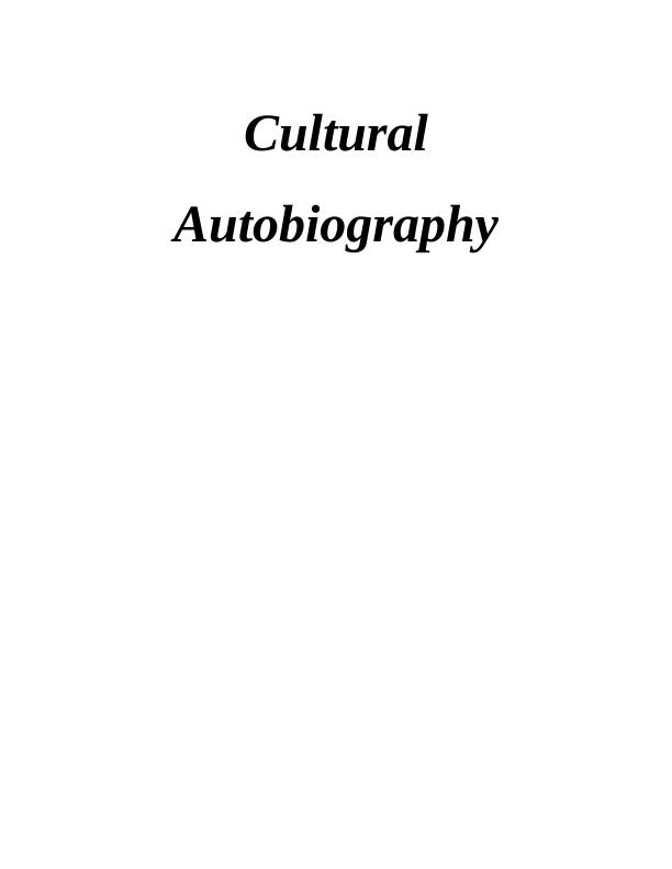 cultural autobiography assignment