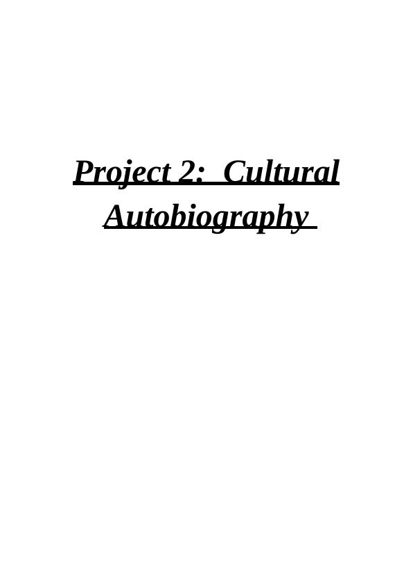 cultural autobiography assignment