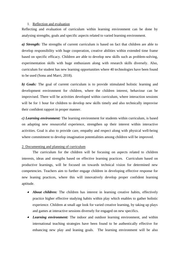 reflection essay about curriculum development