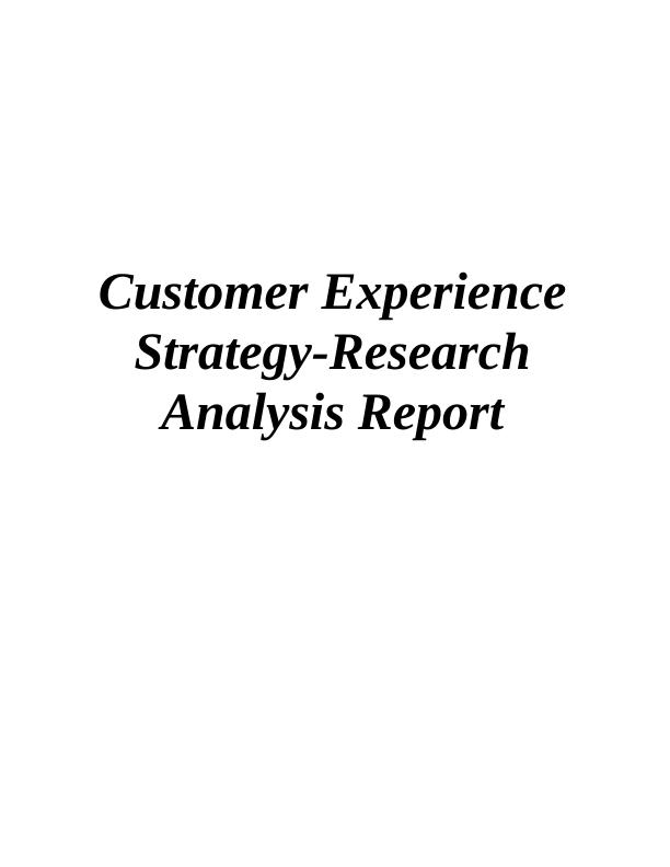Customer Experience Strategy Research Analysis Report_1