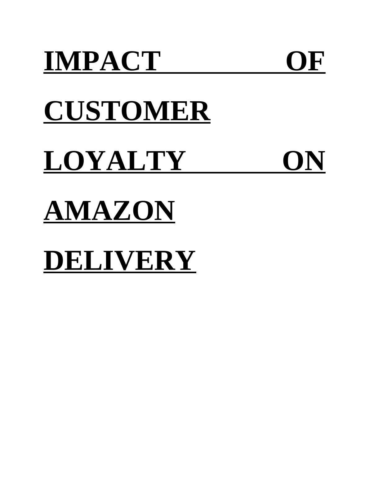 Analyzing the Impact of Customer Loyalty on Amazon Delivery