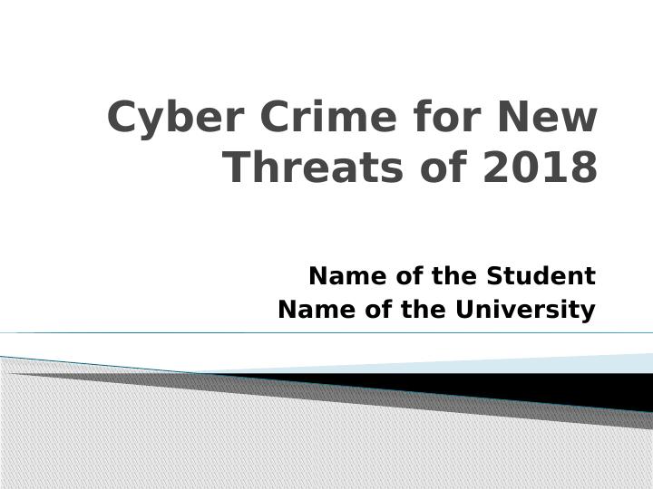 Cyber Crime for New Threats of 2018 - Desklib_1