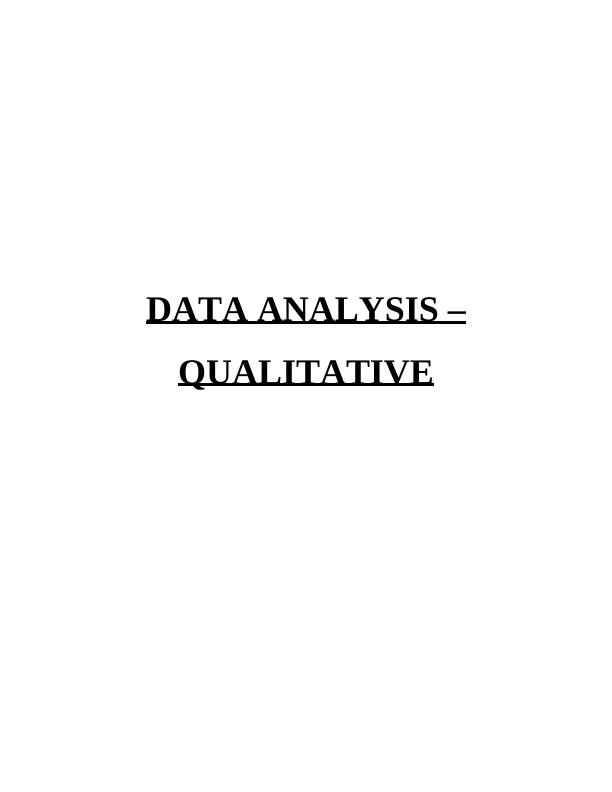 Data Analysis Qualitative Desklib 6884