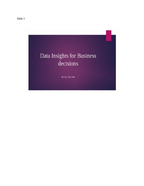 Data Insights for Business Decisions in Retail Industry_1