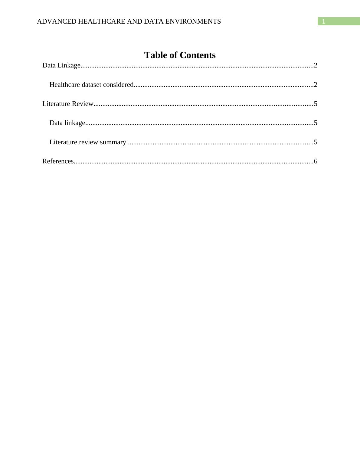 Data Linkage in Healthcare Desklib