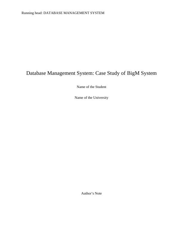 case study on database management system