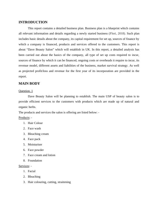 Business Plan for Dave Beauty Salon in UK