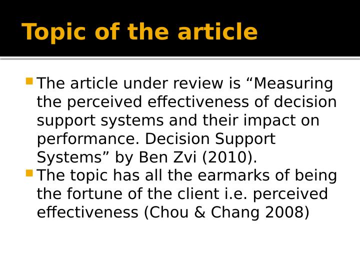 Measuring the perceived effectiveness of decision support systems and their impact on performance_2