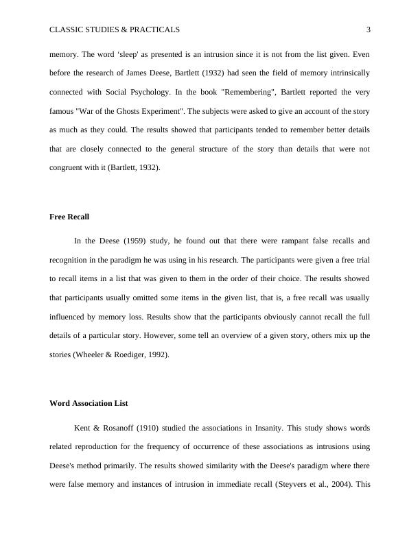 DeeseRoedigerMcDermott (DRM) Paradigm A Study on False Memory