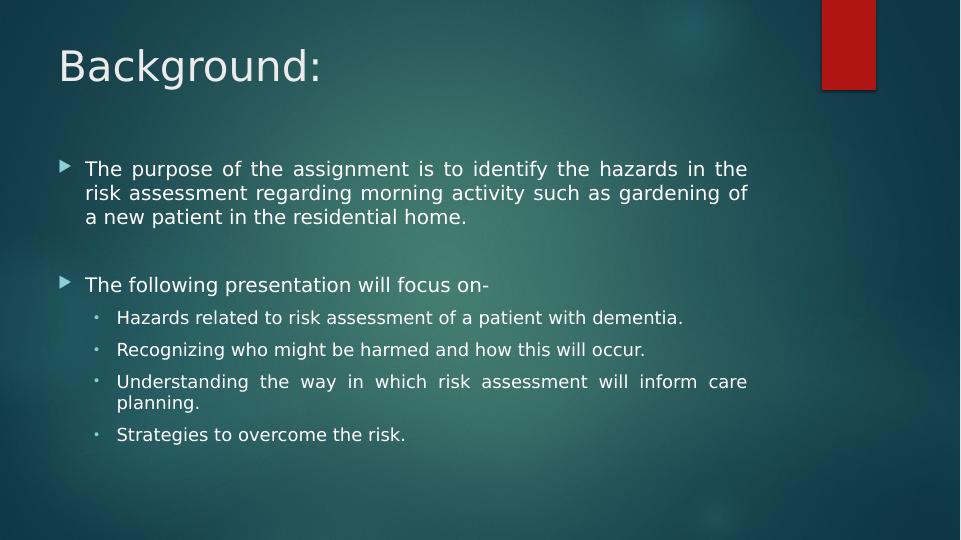 Hazards in Risk Assessment of a Patient with Dementia in Residential Home - Desklib_2