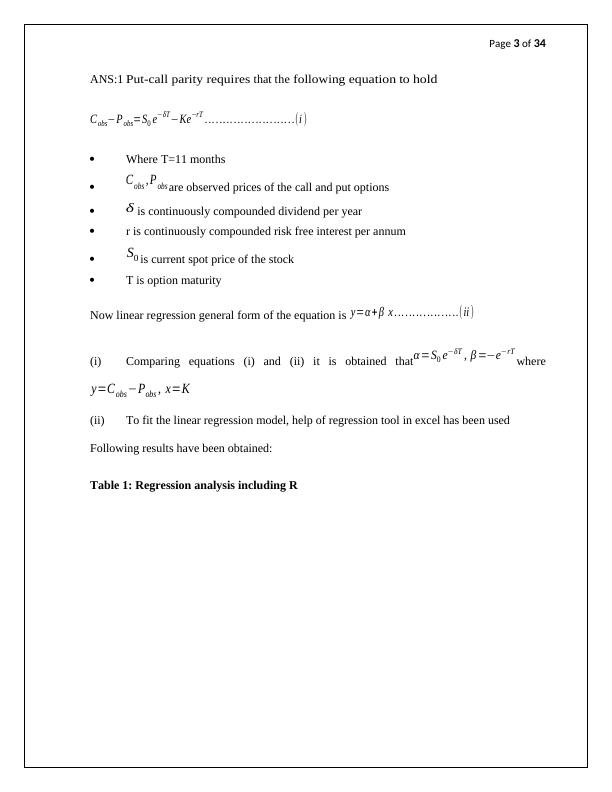 Derivatives Coursework: Regression, Black-Scholes-Merton Formula, and ANOVA_3