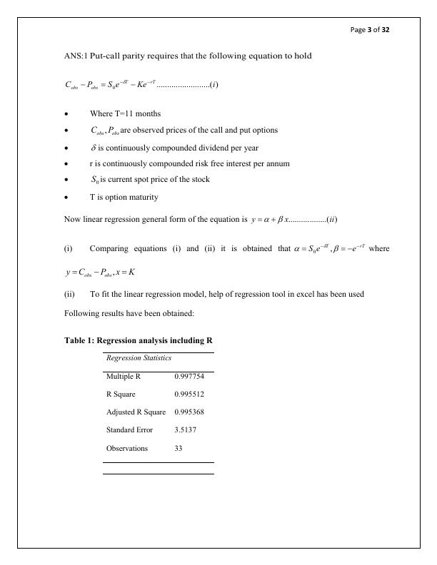 Derivatives Coursework: Regression, Black-Scholes-Merton Formula, and Strategies_3