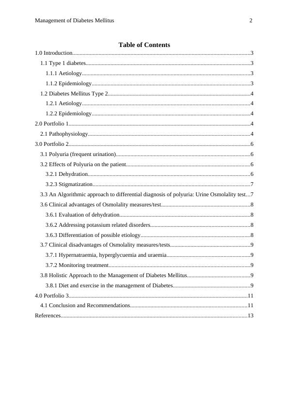 Management of Diabetes Mellitus: Pathophysiology, Polyuria, and ...