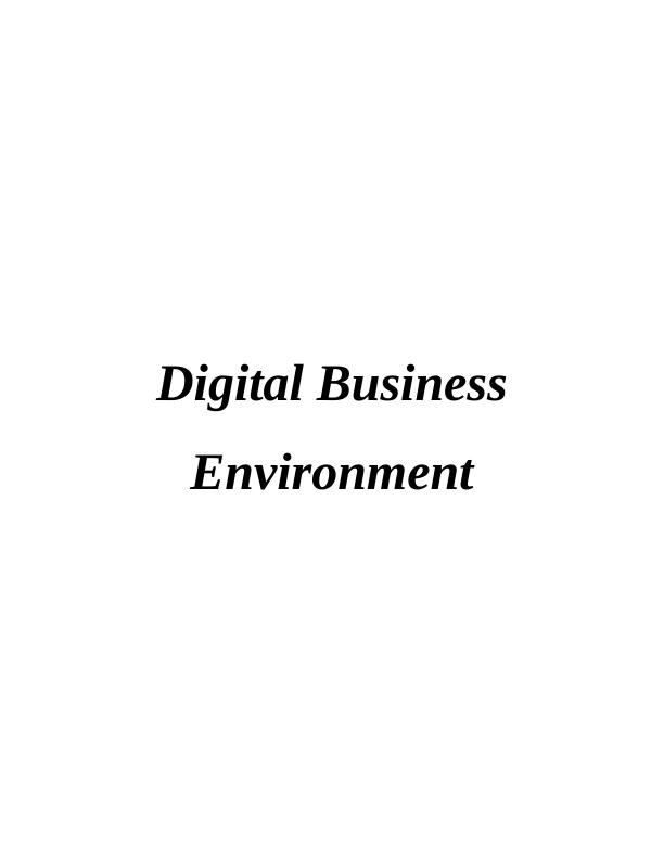 Digital Business Environment: A Case Study of Amazon_1