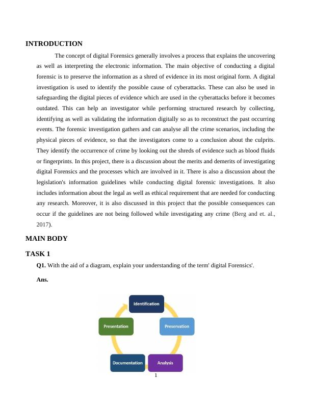 Digital Forensics Processes, Guidelines, and Best Practices Desklib