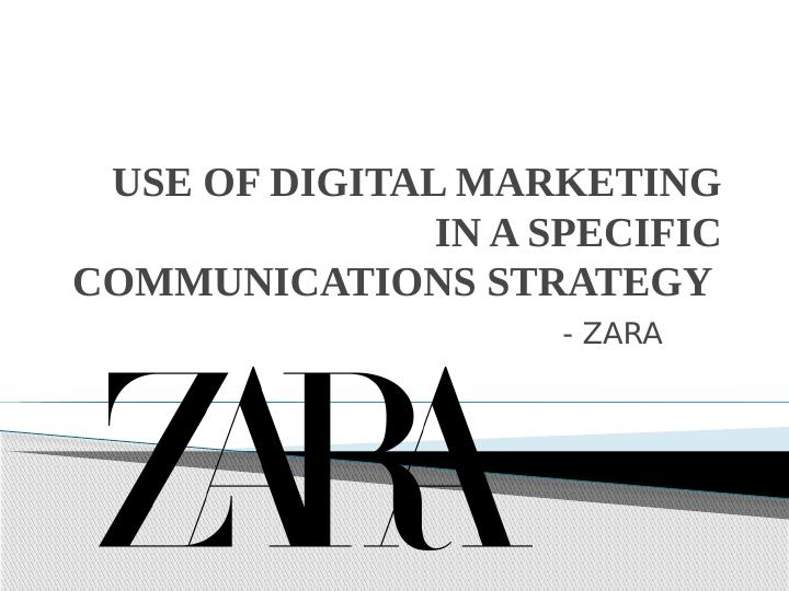 Use of Digital Marketing in a Specific Communications Strategy - Zara_1
