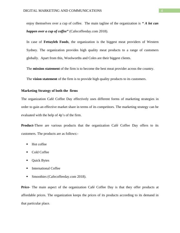 Digital Marketing Strategy for Café Coffee Day