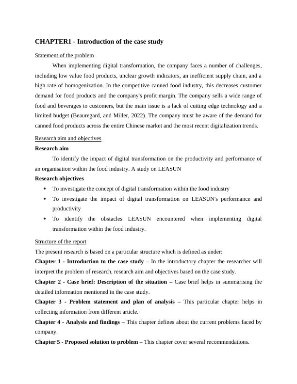 case study on improvement in food resources