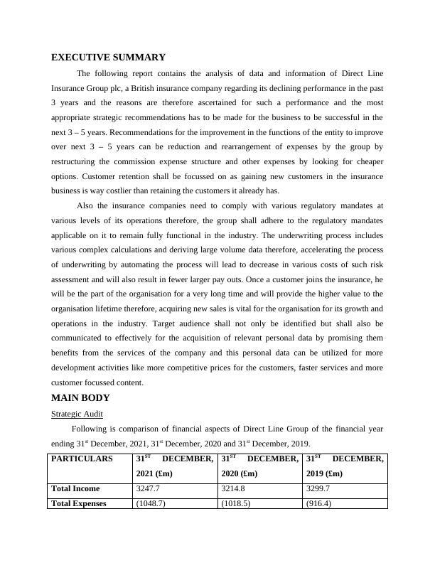 Direct Line Insurance Group plc Analysis and Strategic