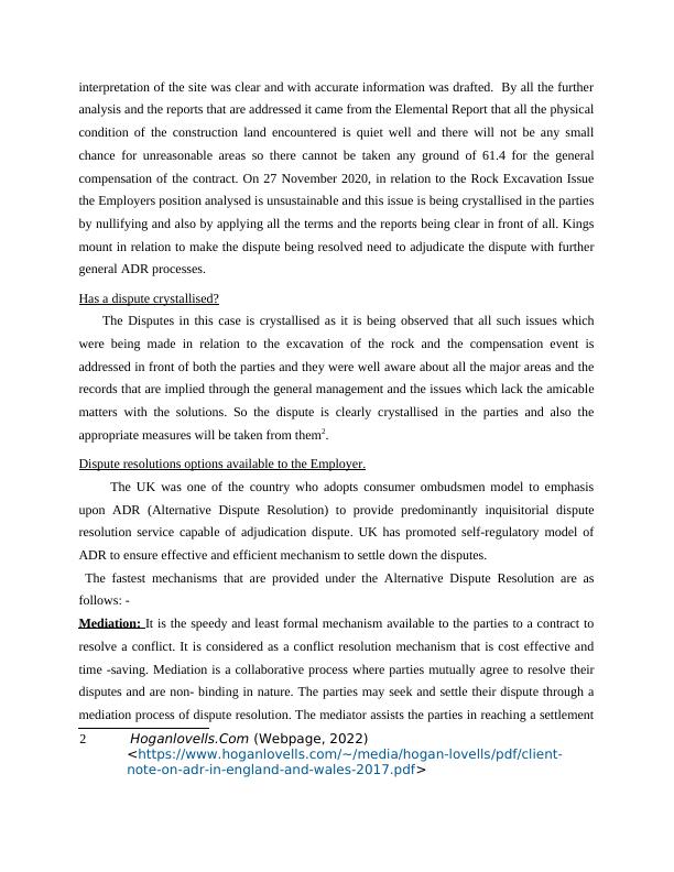 Dispute Resolution in Construction Law Options and