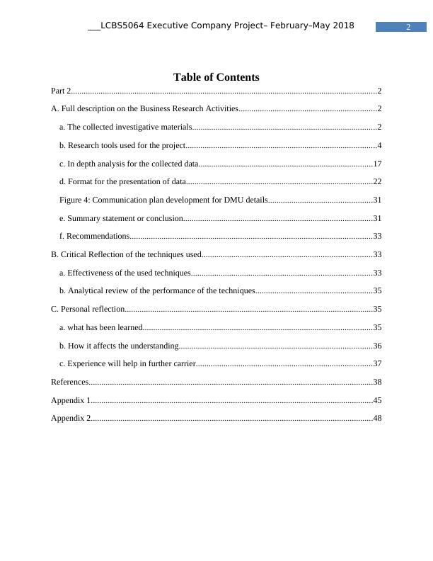 business research project dmu