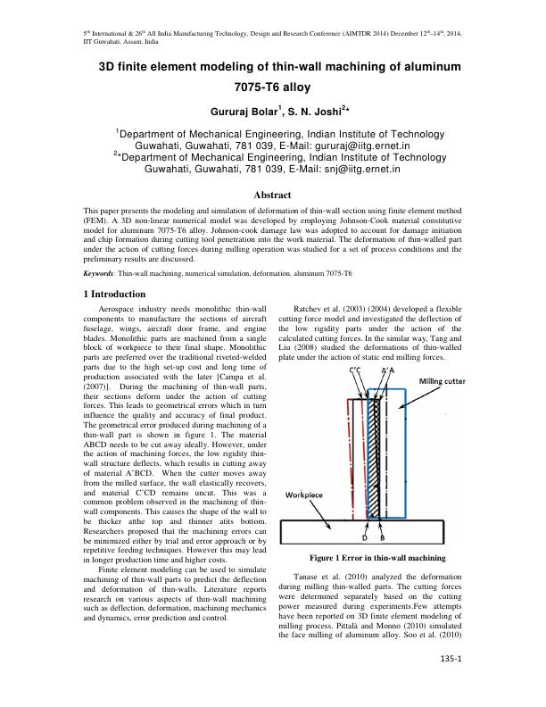 3D finite element modeling of thin-wall machining of aluminum 7075-T6 alloy_2