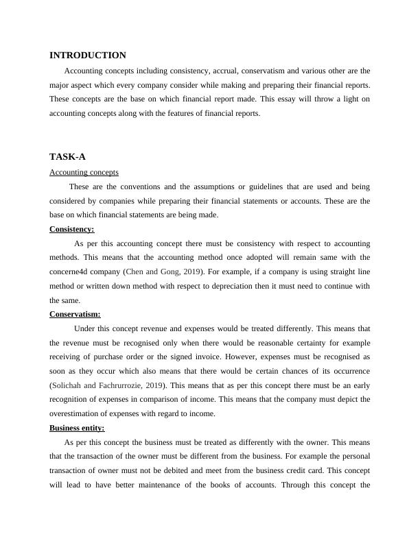 Accounting Concepts and Qualitative Characteristics of Financial Reports