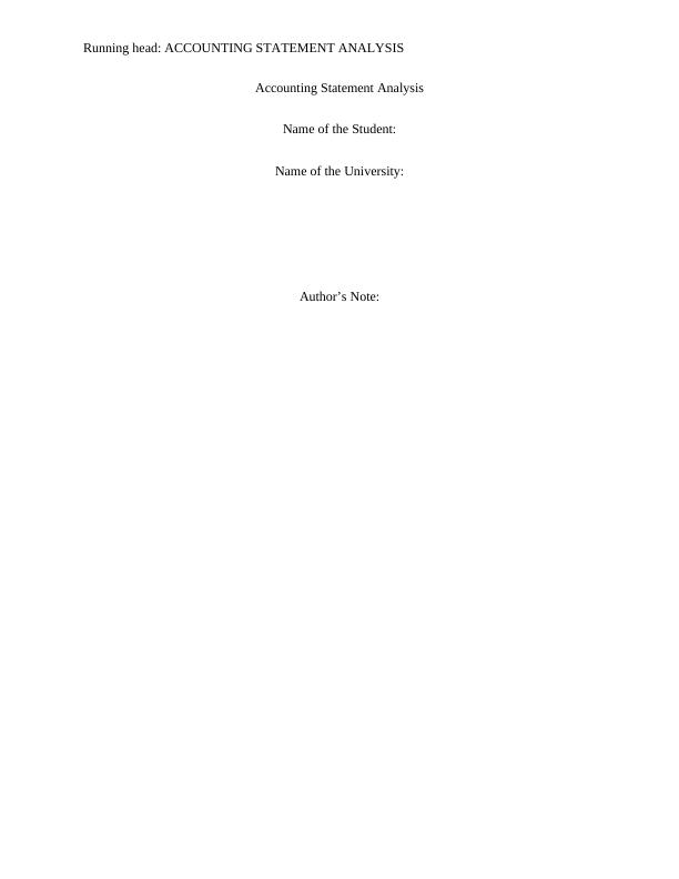 Accounting Statement Analysis PDF_1