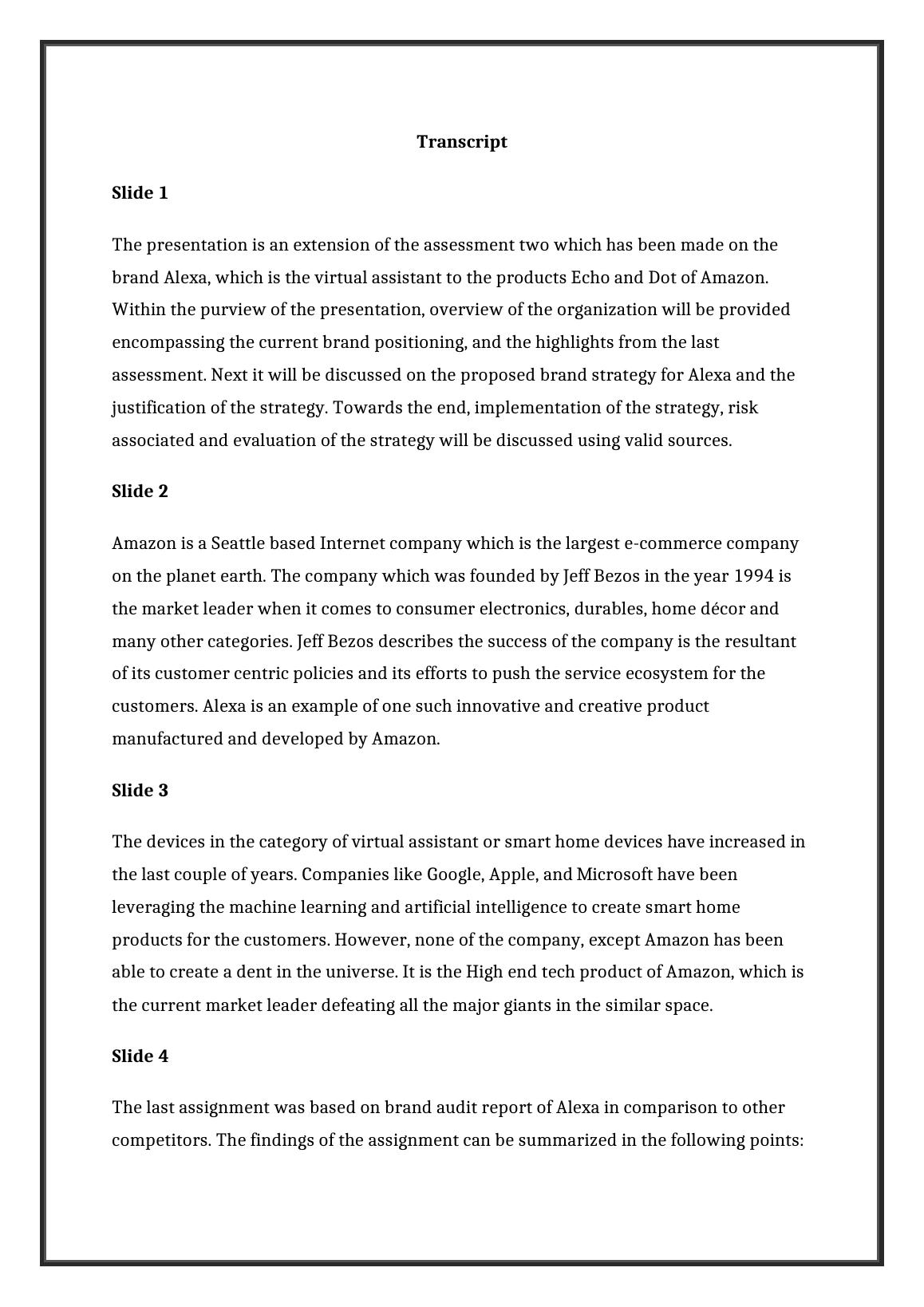 Amazon Alexa: Brand Strategy, Risk & Implementation