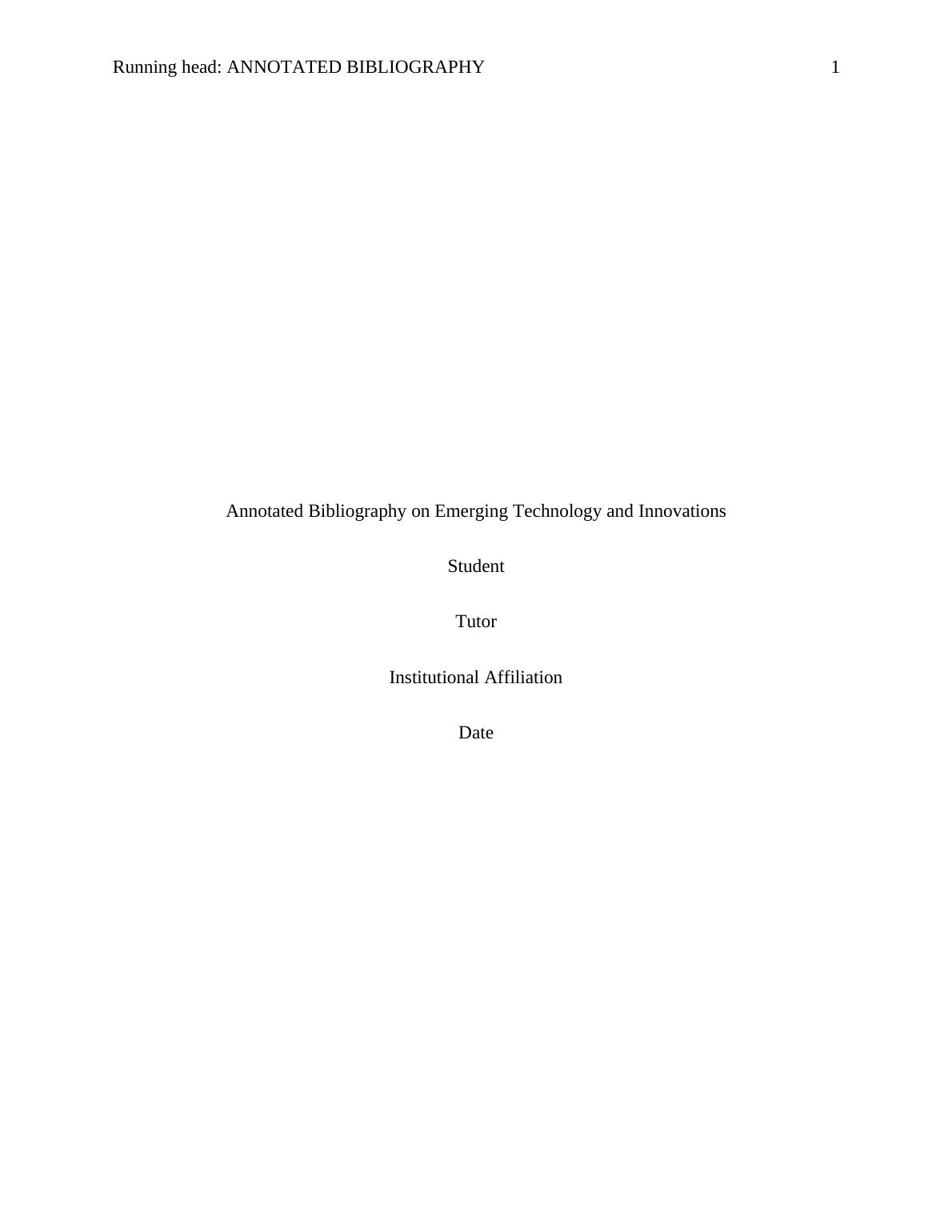 annotated bibliography on technology in education