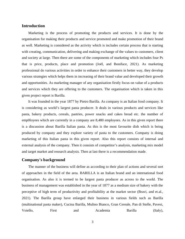 Business Plan on Barilla Pasta Desklib