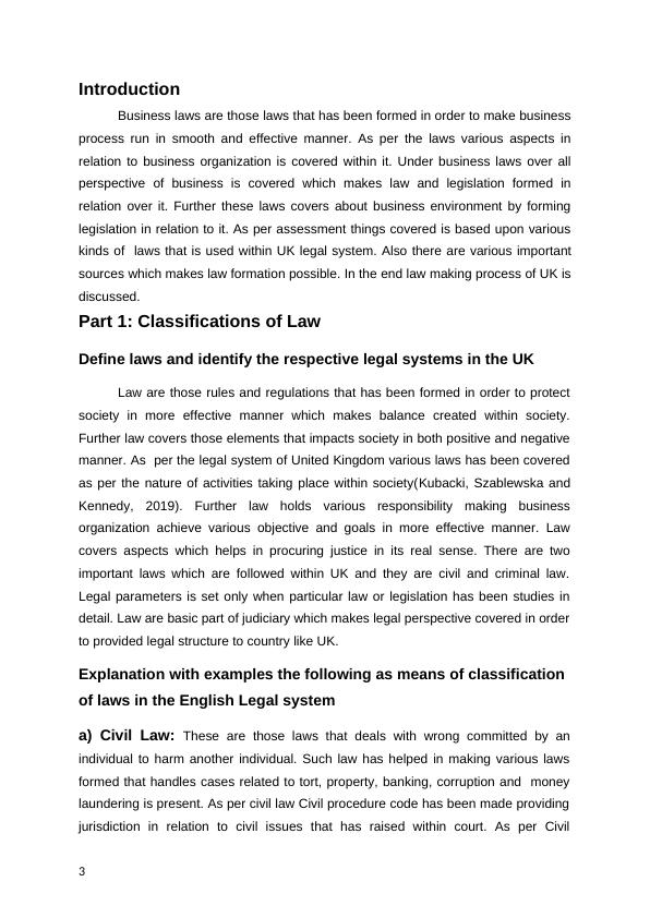 Legal System for Business Law: Classifications, Sources, and UK Law ...