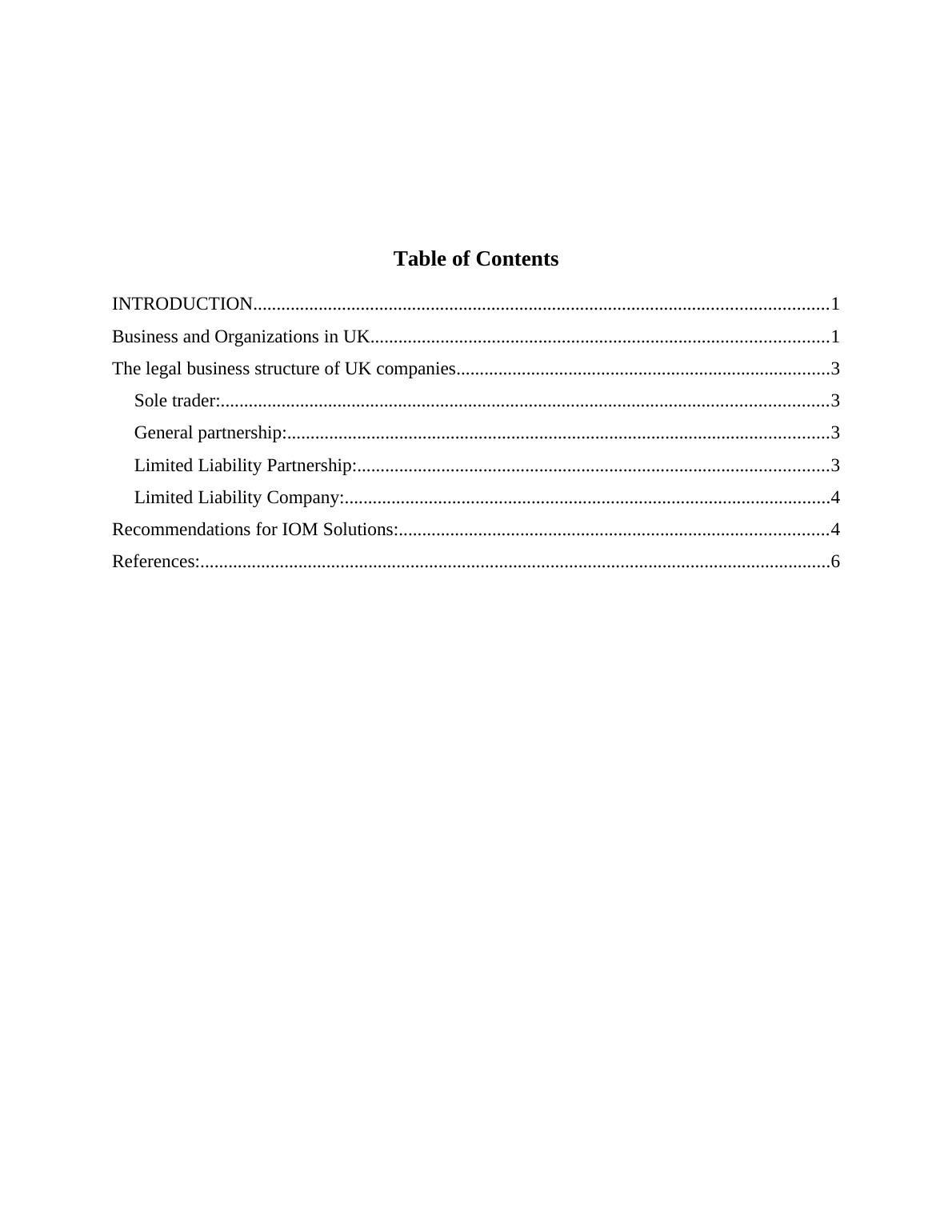 Business Law: Types of Business Organizations in UK