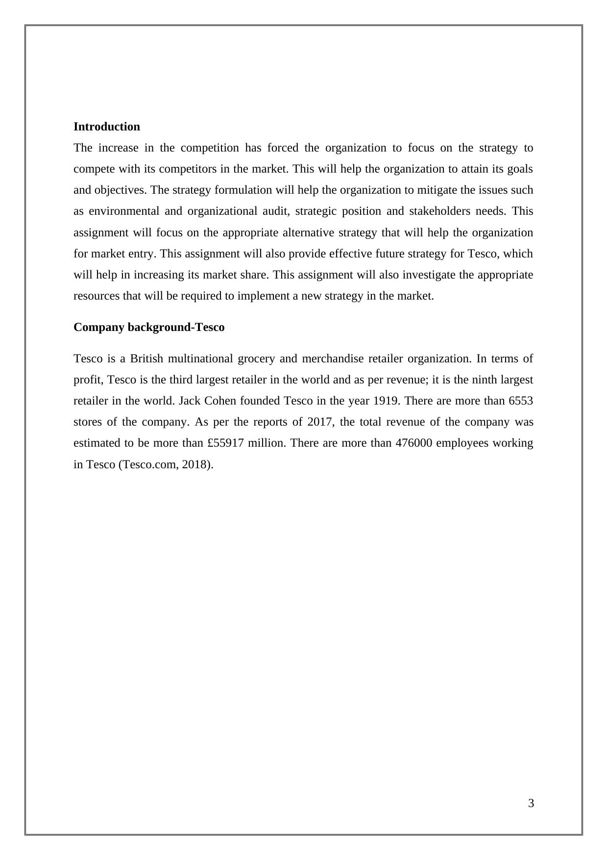 Business Strategy Analysis for Tesco PLC_3
