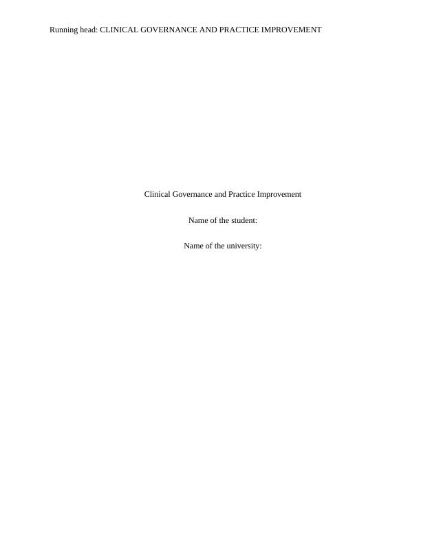 Clinical Governance and Practice Improvement_1