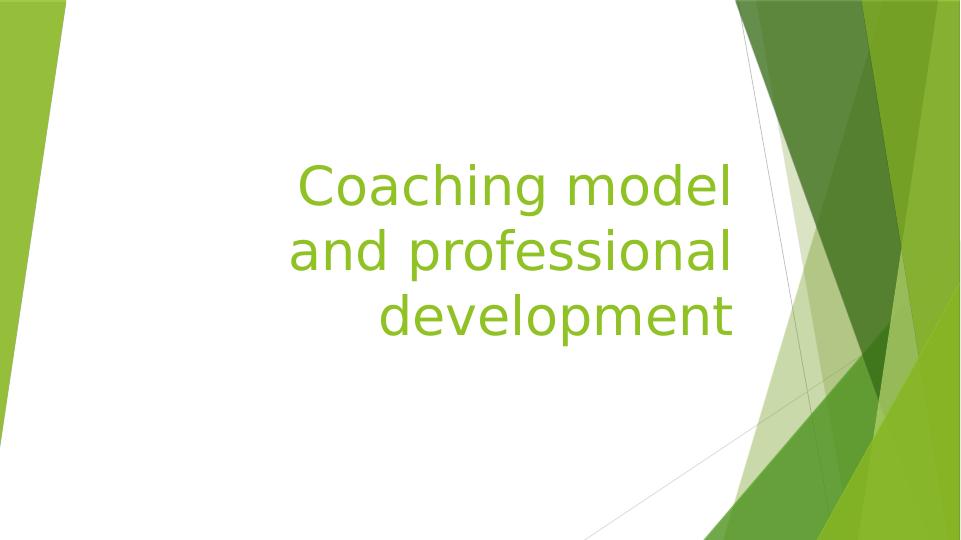 Coaching Model Critique And Pdp Professional Development