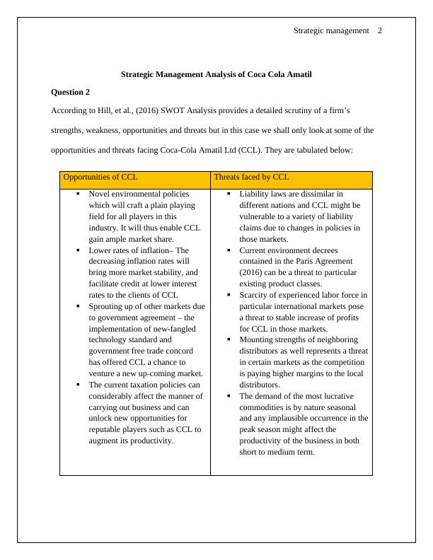 Strategic Management Analysis of Coca Cola Amatil_2