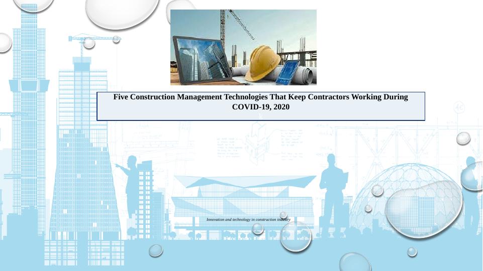 Innovation and Technology in Construction Industry_1