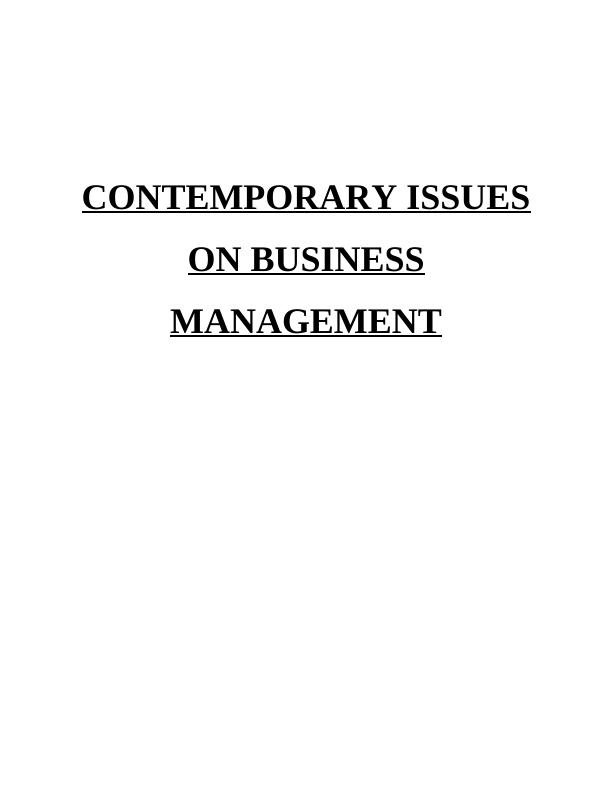 Contemporary Issues On Business Management: Impact On M&S And ...