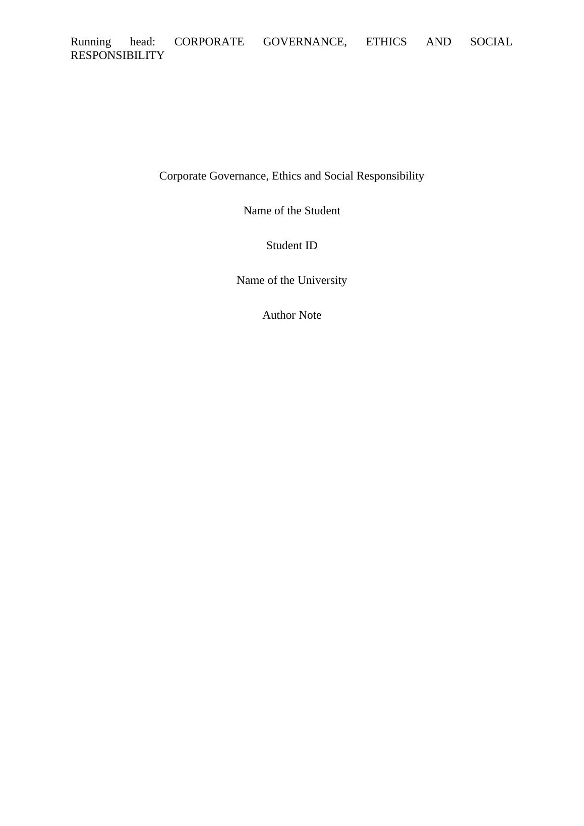 essay on corporate social responsibility and ethics