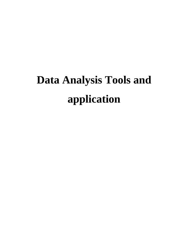 data-analysis-tools-and-application-desklib