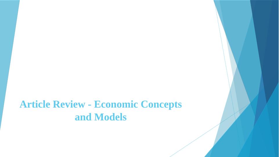 article review of economic