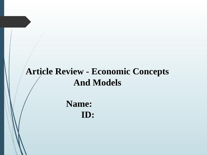 literature review economic models