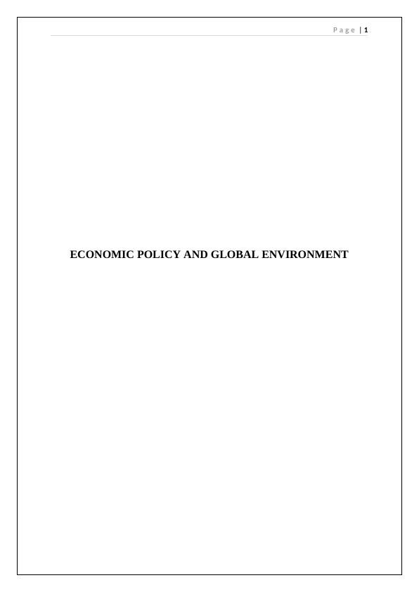 Economic Policy and Global Environment on desklib_1