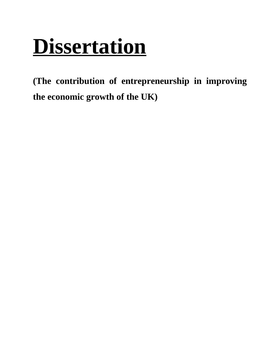 economic growth dissertation