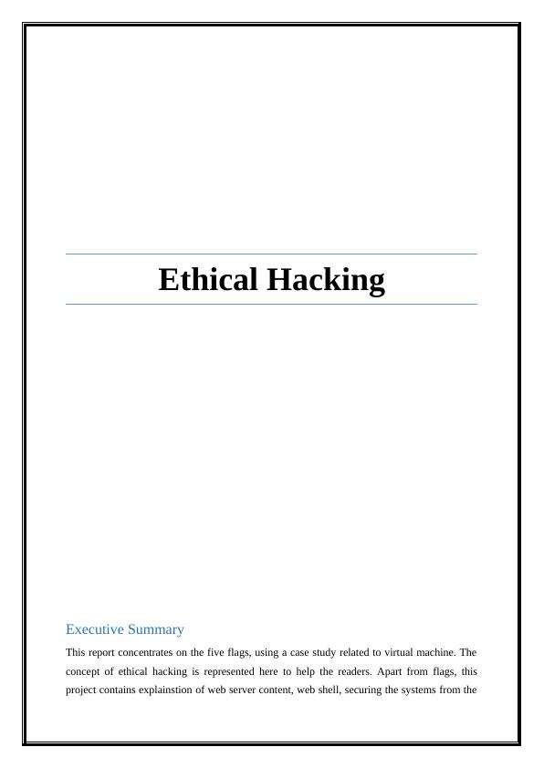 Ethical Hacking: Case Study on Virtual Machine with Flags and Techniques_1