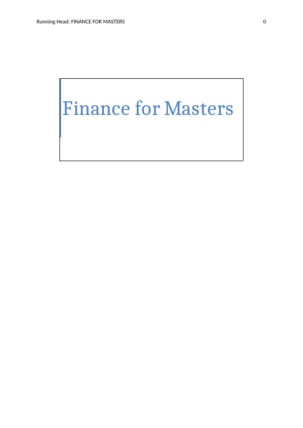 Finance for Masters: Analysis of Commonwealth Bank of Australia and Australia and New Zealand Bank of Australia_1