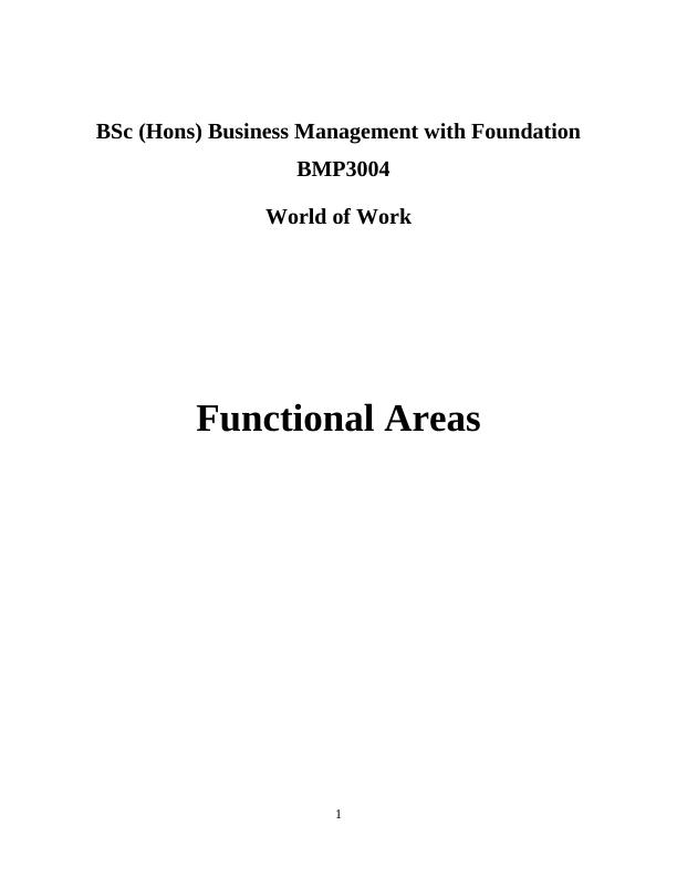 Functional Areas In Business Organizations: Key Departments And ...